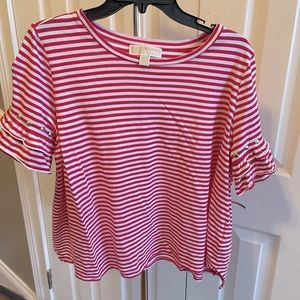 Michael Kors Top, Size Large, White and fuchsia.